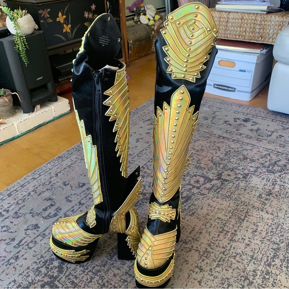 Last pair! New Dolls Kill Wrath of Goddess Knee Boots - Picture 3 of 11